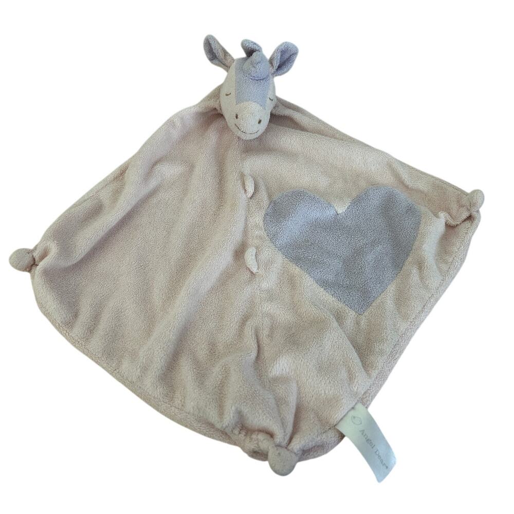 Angel Dear Unicorn Lovey W/ Heart Pink & Purple Baby Security Blanket